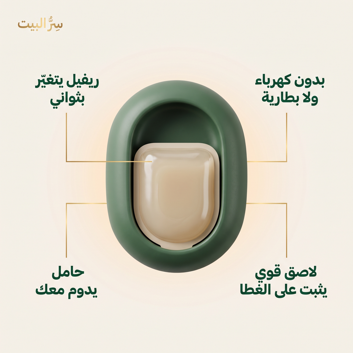 بدون كهرباء · ريفيل سهل · لاصق قوي · حامل يدوم