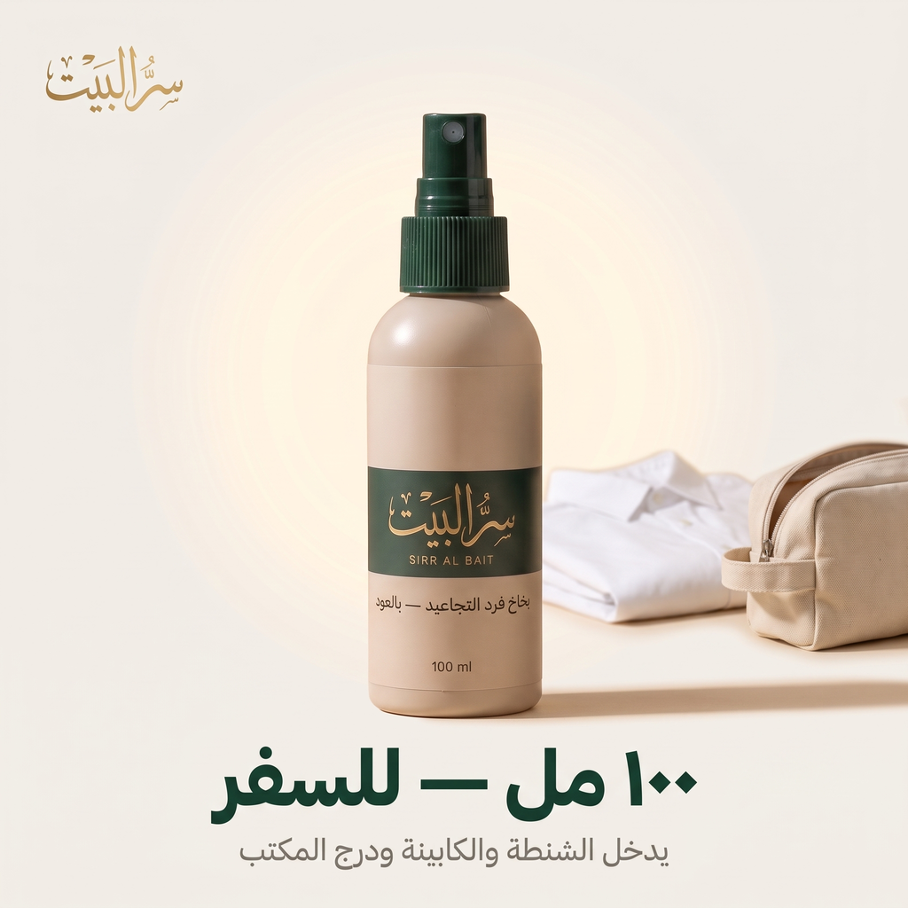 ١٠٠ مل — حجم السفر يدخل الشنطة والكابينة ودرج المكتب