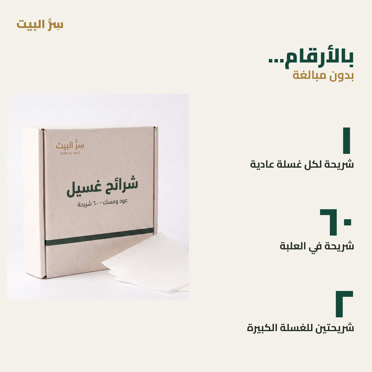 بالأرقام — شريحة لكل غسلة و٦٠ شريحة في العلبة