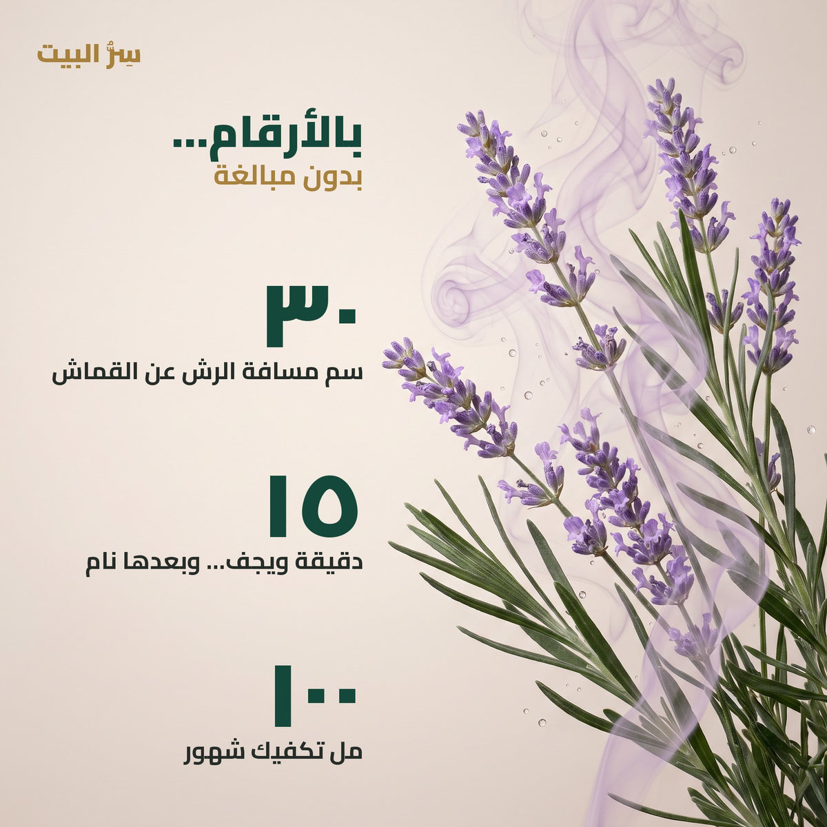 بالأرقام — ٣٠ سم، ١٥ دقيقة، ١٠٠ مل